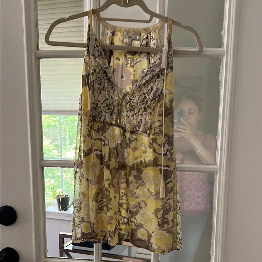 Joie Yellow and Brown Floral Top